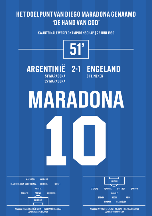 Legendarische Doelpunt Diego Maradona in de finale van het Wereldkampioenschap